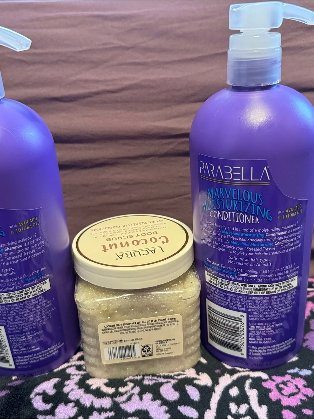 Bundle Coconut Body Scrub Paraella Marvelous Moisturizing Shampoo Conditioner